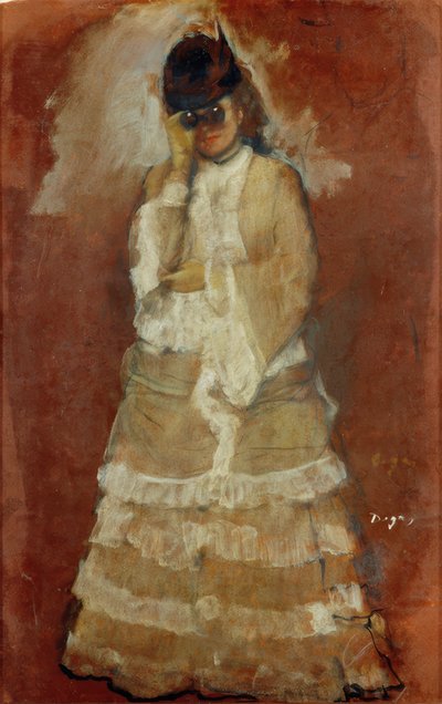 Dame med kikkert af Edgar Degas