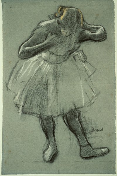 Danser bøjer sig frem af Edgar Degas