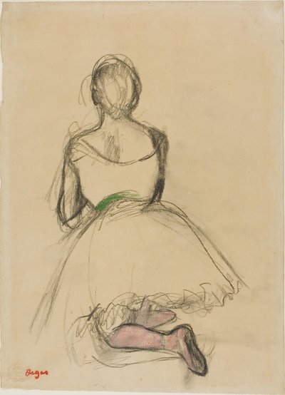 Knælende danser, set bagfra af Edgar Degas