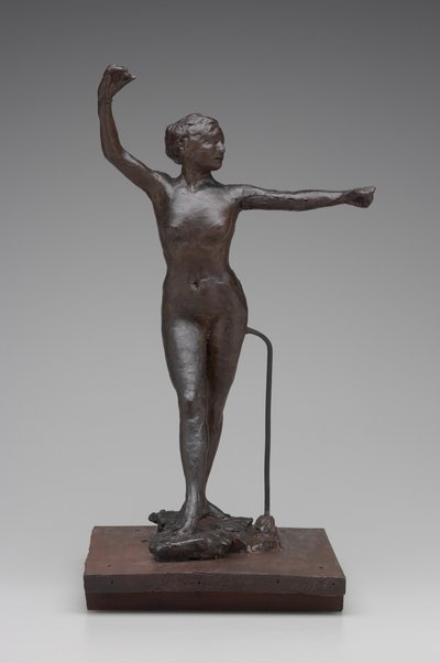 Danser klar til at danse med højre fod frem, 1882-95 (voks og blandede medier) af Edgar Degas