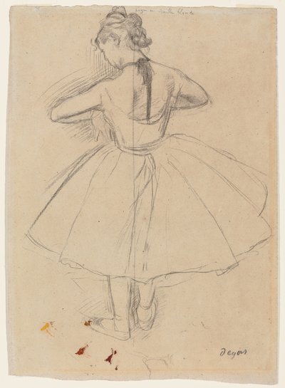 Danser stående, set bagfra; Stående danser, set bagfra, 1872-1873 af Edgar Degas