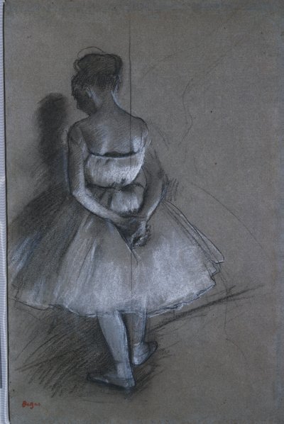 Danser stående med krydsede hænder bag ryggen, 1874 af Edgar Degas
