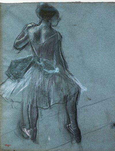 Danser fra ryg- og trefodsstudier (detalje). Omkring 1878. Kul og pastel på papir af Edgar Degas