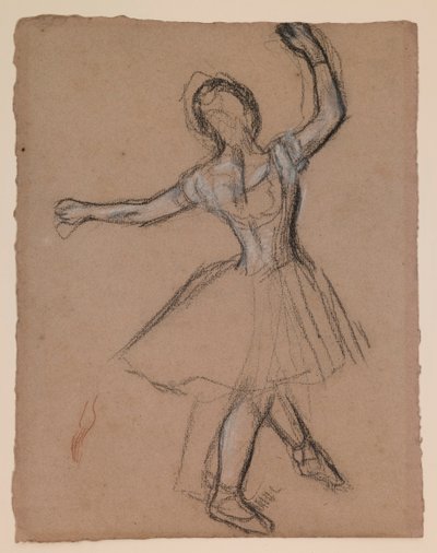 Danserinde på scenen og i bevægelse af Edgar Degas