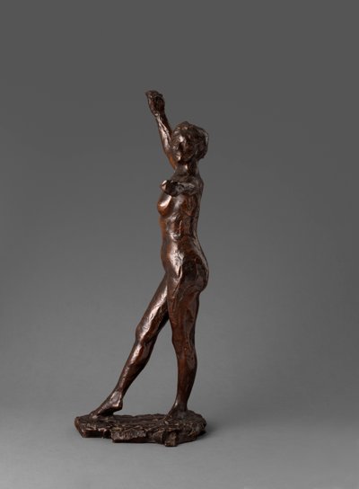 Danser klar til at danse, højre fod frem, Forberedelse til dansen, højre fod frem, 1895-1900 af Edgar Degas