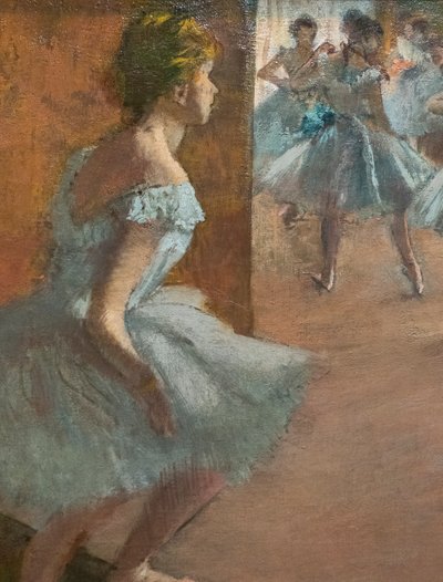 Dansere, der går op ad en trappe (detalje). Mellem 1886 og 1888. Olie på lærred. af Edgar Degas