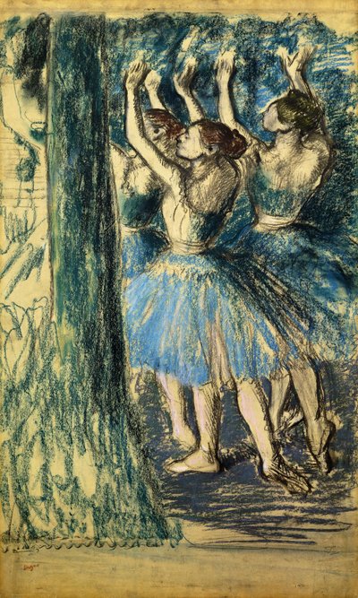 Dansere i Scene; Danseuses en Scene, ca. 1898 af Edgar Degas