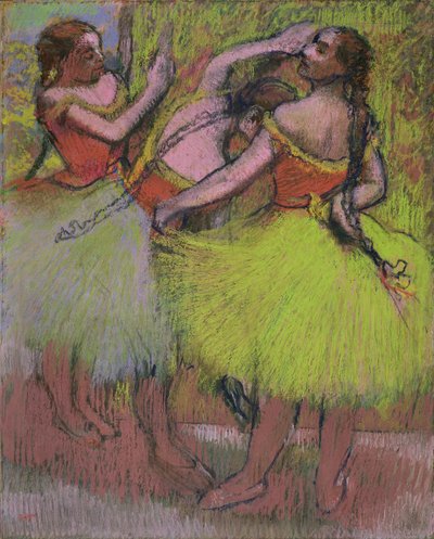 Dansere med hår i fletninger af Edgar Degas
