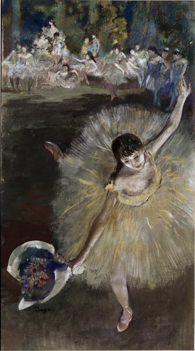 Dansende pige (olie på lærred) af Edgar Degas