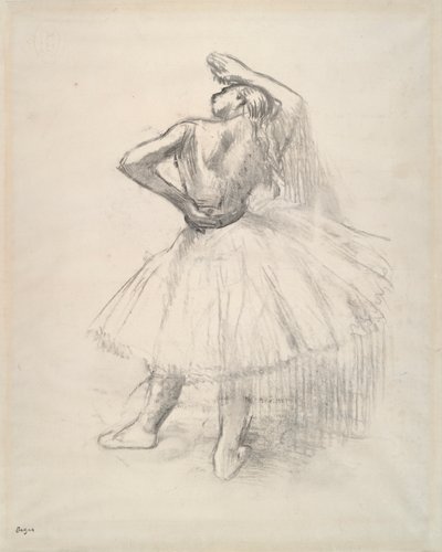 Danser stående, højre arm hævet? (Stående danser, højre arm hævet) af Edgar Degas
