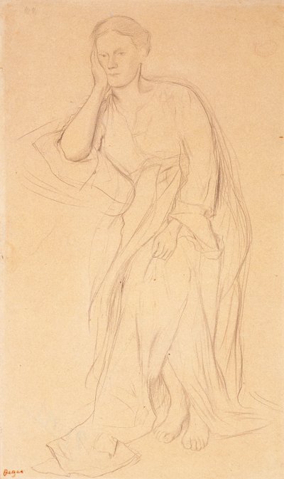 Eugenie Fiocre, studie for Mlle Fiocre i balletten The Source, ca. 1867 af Edgar Degas