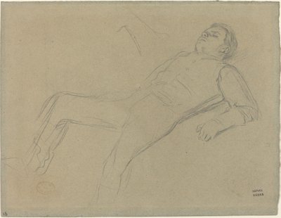 Fallen Jockey-studie til Scene from the Steeplechase: The Fallen Jockey, ca. 1866. af Edgar Degas