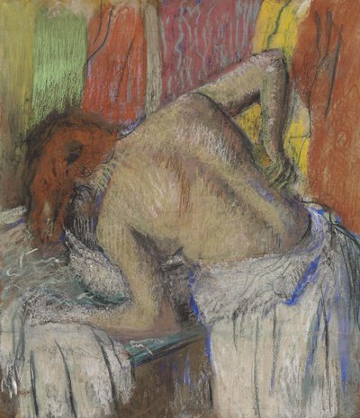 Kvinde tørrer ryggen, ca. 1895. af Edgar Degas