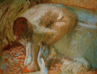 Kvinde tørrer sine fødder efter badning af Edgar Degas