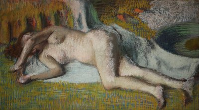 Fransk: Après le bain (femme nue couchée) af Edgar Degas