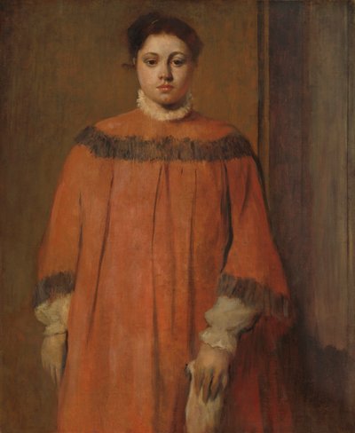 Pige i rødt, ca. 1866 af Edgar Degas