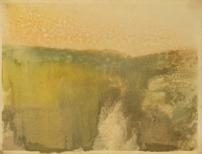 Grønt landskab, ca. 1890 (monotype på papir) af Edgar Degas