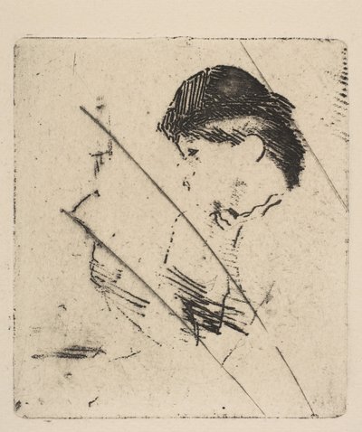 Hoved og skuldre af en ung kvinde i profil I, ca. 1879. af Edgar Degas
