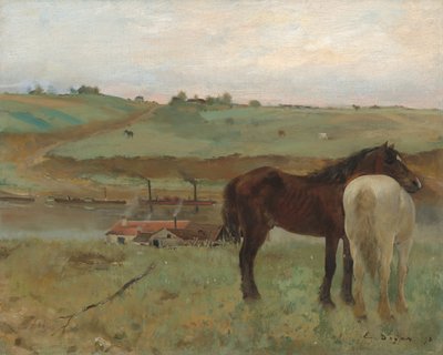 Heste i en Eng af Edgar Degas