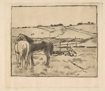 Heste i Engen, 1891-92. af Edgar Degas