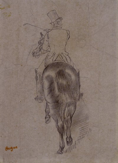 Jæger på en hest af Edgar Degas