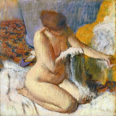 Forlader badet af Edgar Degas