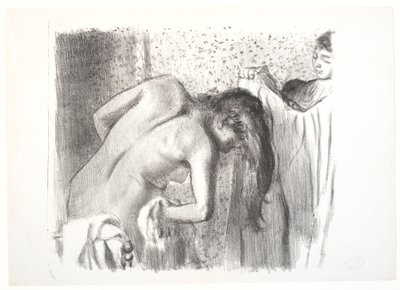 At komme ud af badet (stort bord) af Edgar Degas