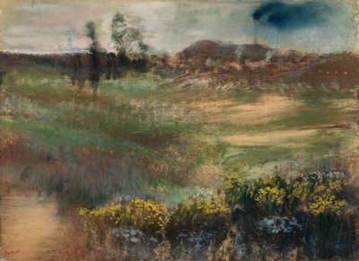 Landskab med skorstene af Edgar Degas