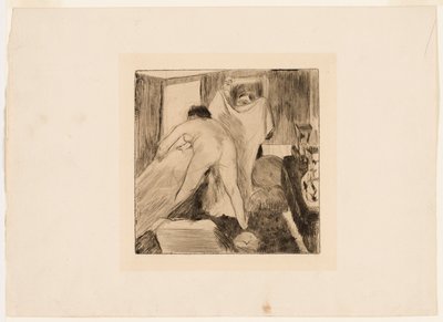 Forlader badet af Edgar Degas