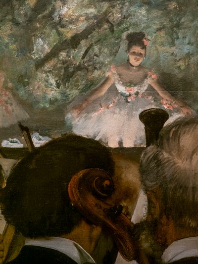 Les Musiciens (detaljer). 1872-1873, genoptaget omkring 1874-1876. Olie på lærred. af Edgar Degas