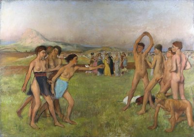 Små spartanske piger, der provokerer drenge. Omkring 1860-1862, Olie på lærred af Edgar Degas