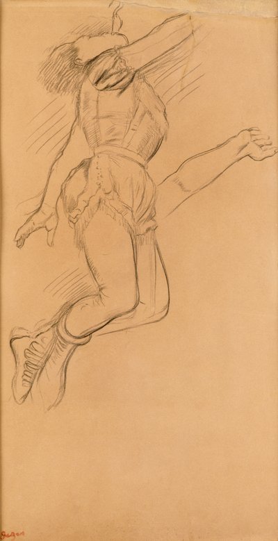 Mademoiselle La La ved Circus Fernando, 1879 (sort farveblyant på brunt papir) af Edgar Degas
