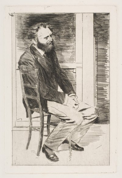 Manet siddende, drejet til højre, 1864-65. af Edgar Degas