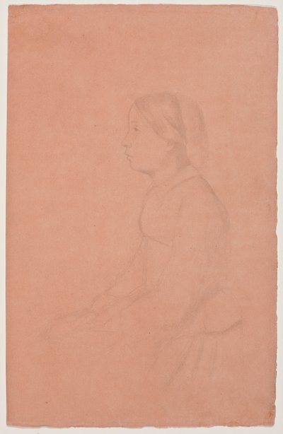 Marguerite de Gas, 185354 (grafitblyant på koralvævet papir) af Edgar Degas