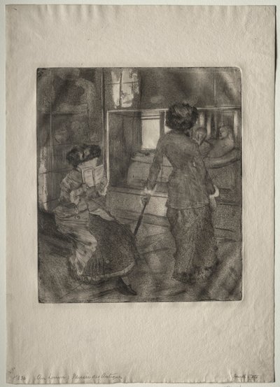Mary Cassatt ved Louvre: Det Etruskiske Galleri, 1879-1880. af Edgar Degas
