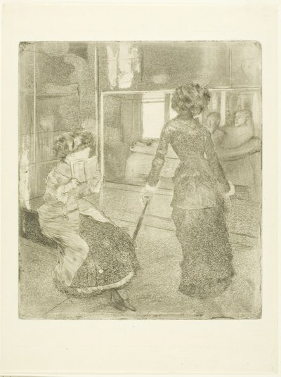 Mary Cassatt ved Louvre: Det Etruskiske Galleri, 1879?-80 af Edgar Degas