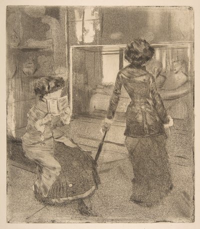 Mary Cassatt ved Louvre: Det Etruskiske Galleri, 1879-80. af Edgar Degas