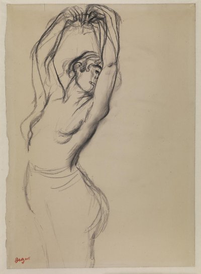 Nøgendanser med løftede arme af Edgar Degas