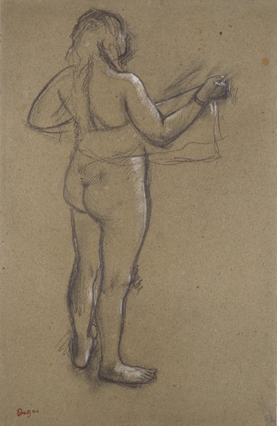 Nøgen kvinde tørrer sig selv af Edgar Degas