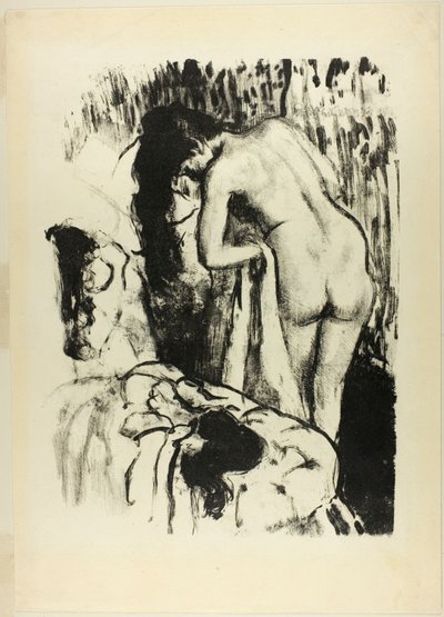 Nøgen kvinde står og tørrer sig af Edgar Degas