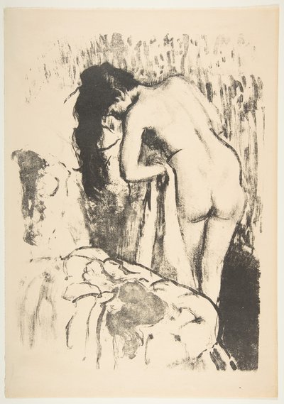 Nøgen kvinde stående, tørrer sig, 1891-92. af Edgar Degas