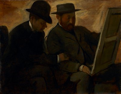 Paul Lafond og Alphonse Cherfils undersøger et maleri af Edgar Degas