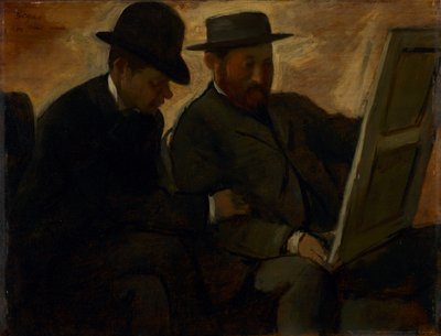Paul Lafond og Alphonse Cherfils undersøger et maleri, ca. 1878-1880 af Edgar Degas