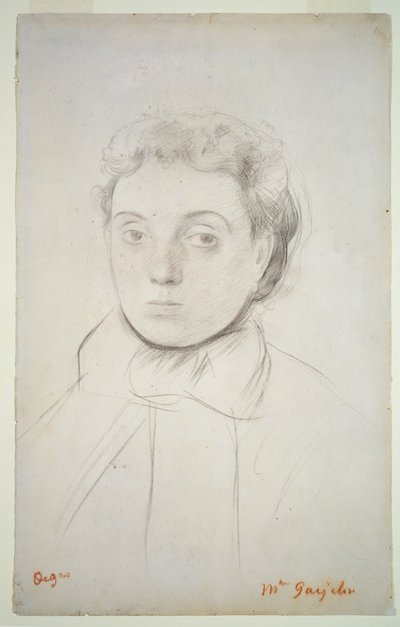Portræt af Joséphine Gaujelin, før 1867 (kridt på papir) af Edgar Degas