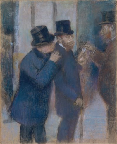 Portrætter på børsen, ca. 1878-79 (pastel på papir, stykket og lagt ned på lærred) af Edgar Degas