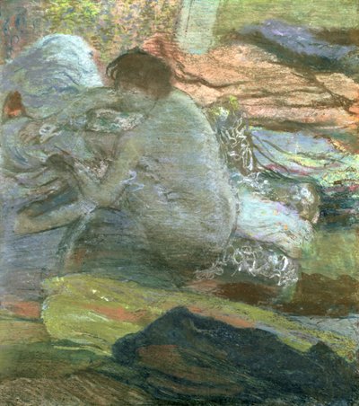 Siddende kvinde tørrer sine fødder, c.1893 af Edgar Degas
