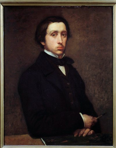 Selvportræt eller Degas i portrætmaleri af Edgar Degas (1834-1917) 1855 Søn. 0,81x0,64 m Paris, musee d