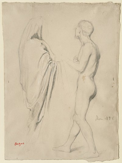 Studie for "Dante og Virgil", c.1856-57 af Edgar Degas