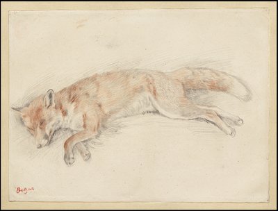 Studie til "Død ræv i skoven", c.1861-64 af Edgar Degas