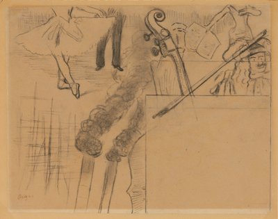Studie til programmet for Galerie Ponsin Soiree Artistique, 15. maj 1884 af Edgar Degas